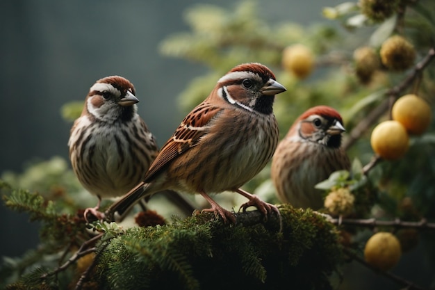 Real photo of sparrows