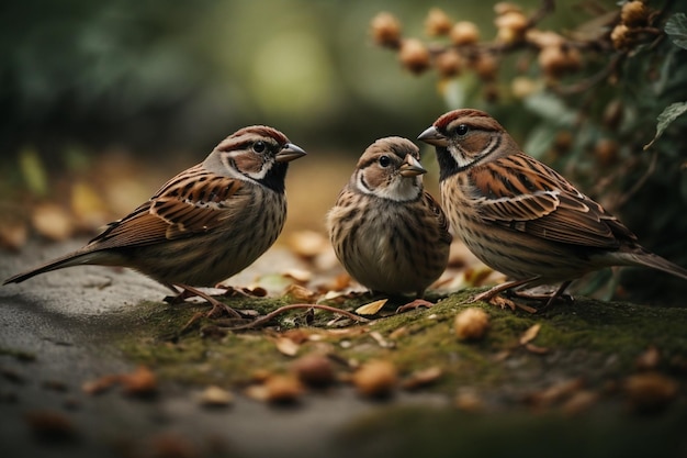 Real photo of sparrows