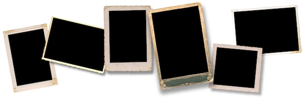 Photo real six blank old pictures, clipping path for the inside, vintage frame