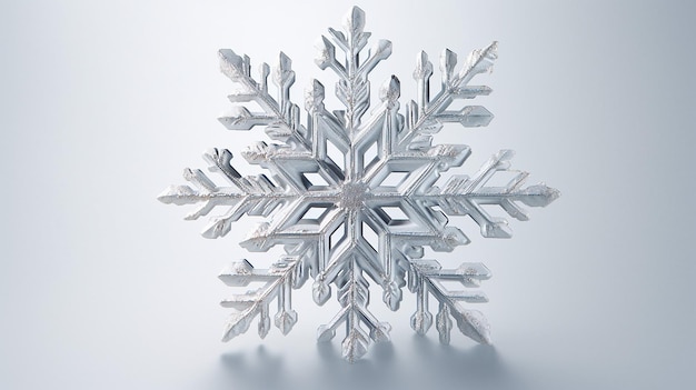 Real snowflake photo monochrome variant isolated on black background Generative AI