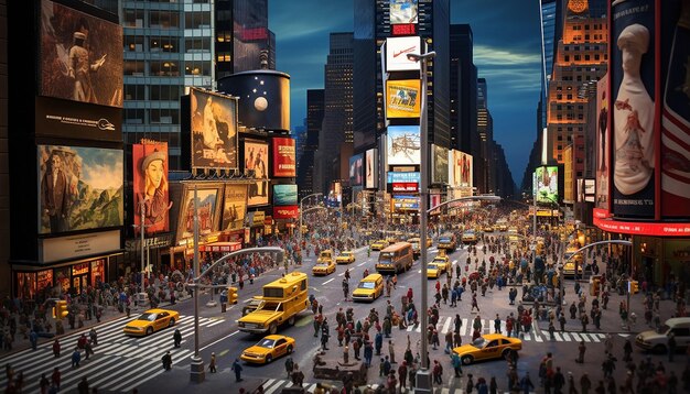 Real time photography time square new york miniature super cute clay world children