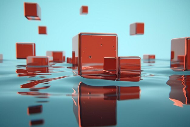 Photo realism in motion floating 3d shapes