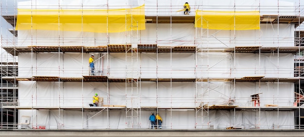 Realisme van de steigerwerkzaamheden Ultra-realistische kijk