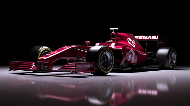 Photo realistic 2012 f1 car rendered in unreal engine with maroon theme