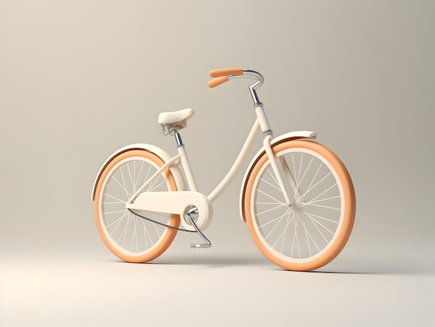 Foto una bicicletta 3d realistica isolata su sfondo bianco ai ha generato una bicicletta eco-friendly