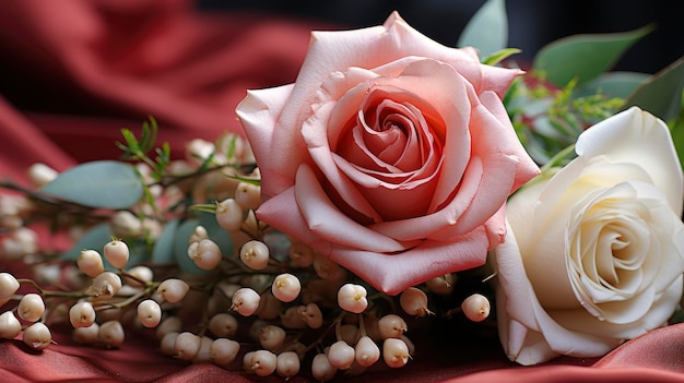 Foto realistico 3d colorato rosso bianco romantico sfondo di san valentino sfondo per banner hd