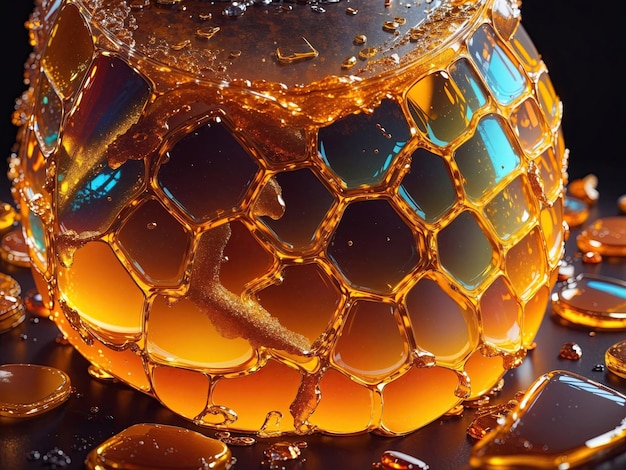 realistic 3D concept art of honey illustration