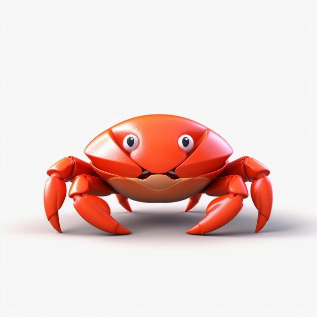 Photo realistic 3d crab logo with cute miniature painting style