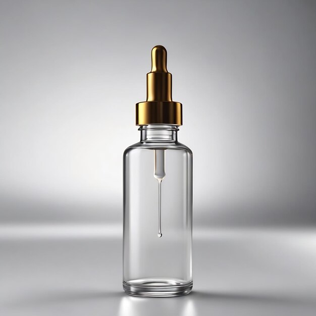 Photo realistic 3d eye dropper bottle mock up template on white background 3d rendering