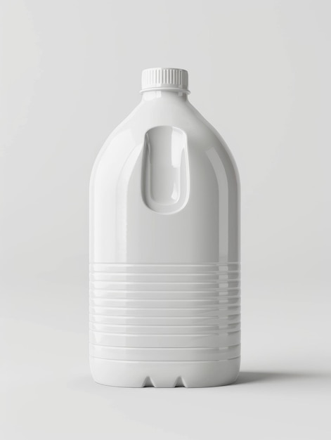 Foto realistico modello di bottiglia 3d su sfondo bianco contenitore di plastica isolato