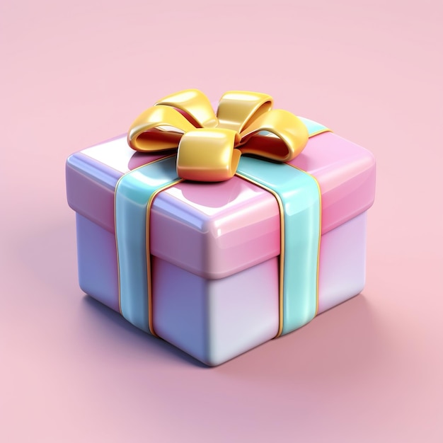 Realistic 3D gift box in glossy clay style Made with Generative AI