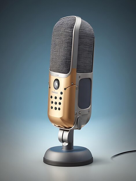 Photo realistic 3d icon of microphone ai image