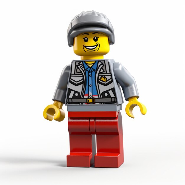 Photo realistic 3d lego man with streetwise style and detailed expressions