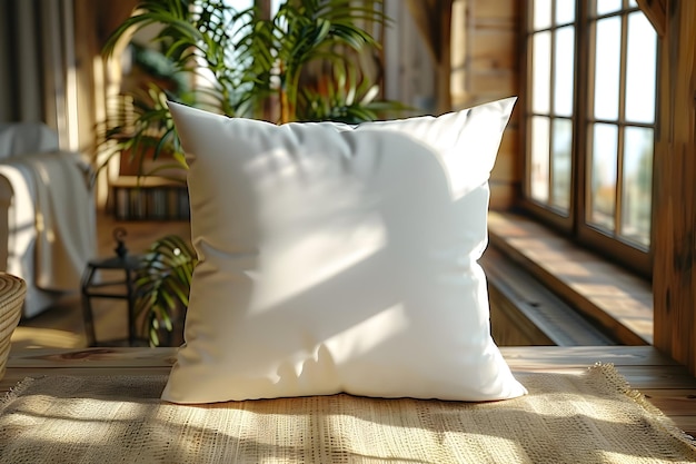 Realistic 3D Pillow Mockup for Home Decor in PleinAir Style