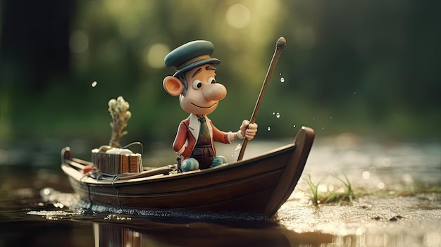 Realistic 3D Pinocchio doll illustration cartoon 3d