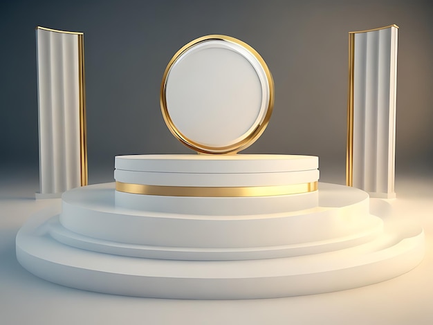 Realistic 3d podium mockup background