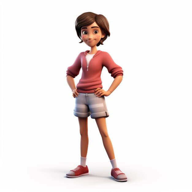 Realistic 3d Render Cartoon Character Kayla Posing For Camera