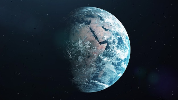 Realistic 3d render of earth