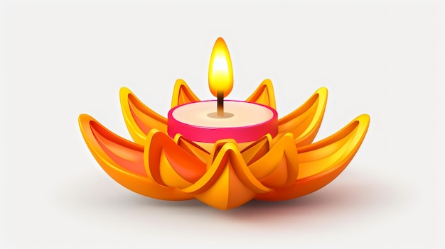 Realistic 3D Rendered Diwali Diya created with Generative AI