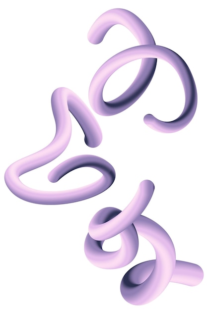 Realistic 3D rendering of abstract shapes inspired by organic forms in nature