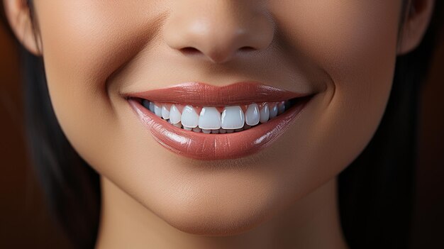 Realistic 3D rendering of a smiling patient after a teeth whitening procedure