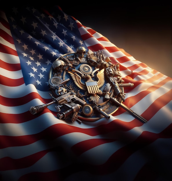 realistic 3d renders united states flag