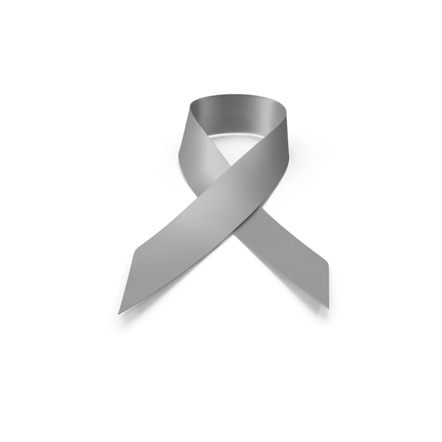 A realistic 3D ribbon in white color to raise awareness symbol about cancer prevention