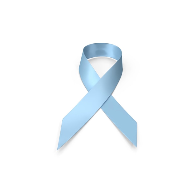 A realistic 3D ribbon in white color to raise awareness symbol about cancer prevention