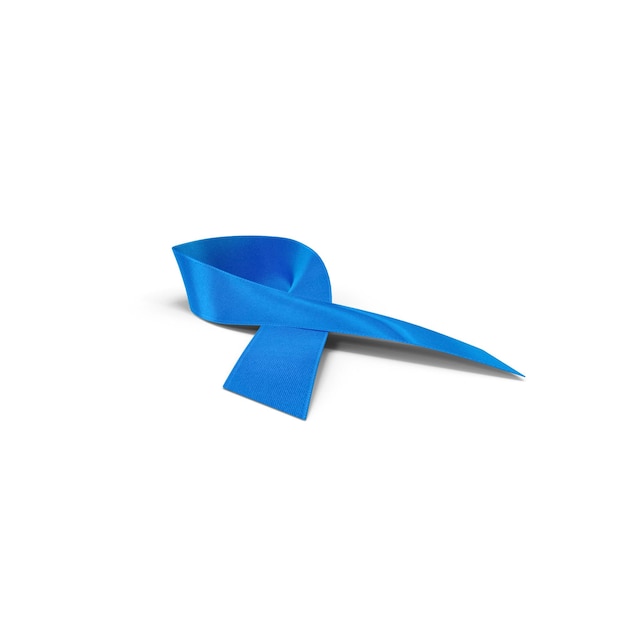 A realistic 3D ribbon in white to raise awareness about cancer and promote its prevention detection