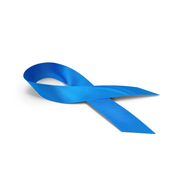 A realistic 3D ribbon in white to raise awareness about cancer and promote its prevention detection