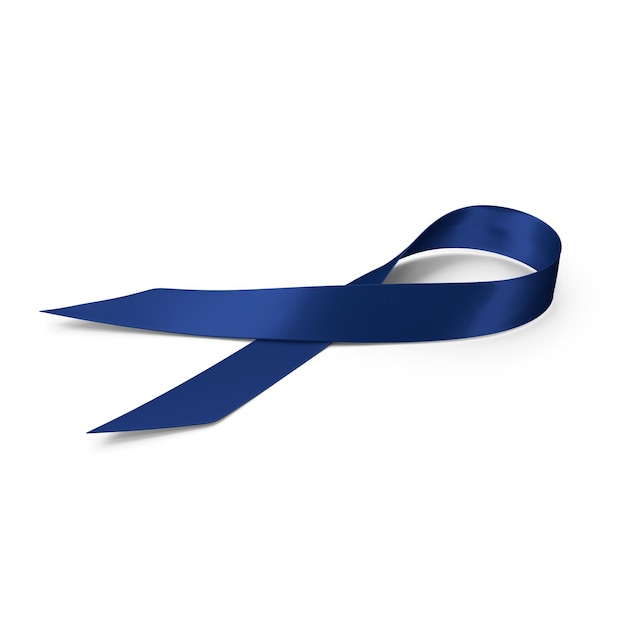 A realistic 3D ribbon in white to raise awareness about cancer and promote its prevention detection