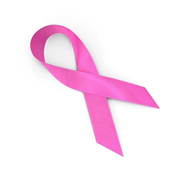 A realistic 3D ribbon in white to raise awareness about cancer and promote its prevention
