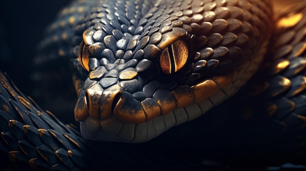 Realistic 3d Snake Wallpaper With Hyperdetailed Rendering