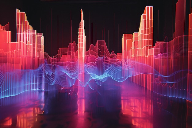 Realistic 3D Sound Wave Background