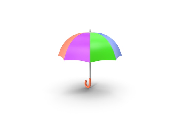 realistic 3d umbrella colorful modern on a white surface