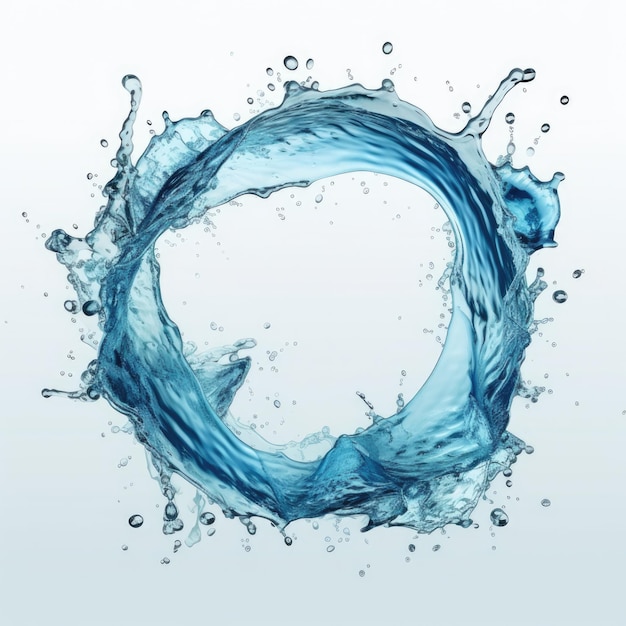 Фото Реалистичный 3d-элемент круглой рамы изолированной формы аква-жидкости