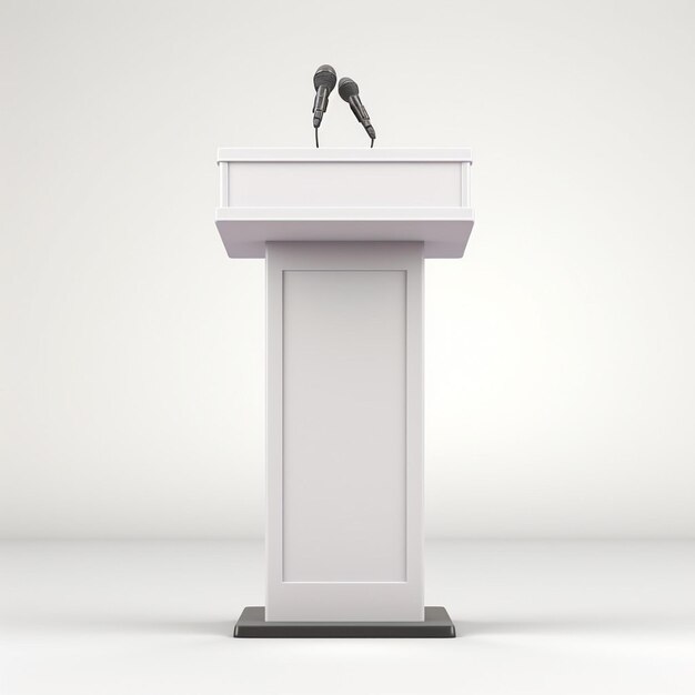 Photo realistic 3d white podium stand background