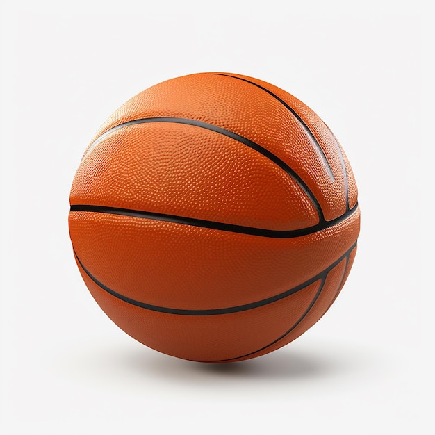 Realistic 4K Basketball on White Background