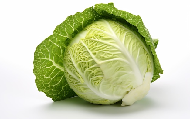 Realistic 8k Cabbage on White