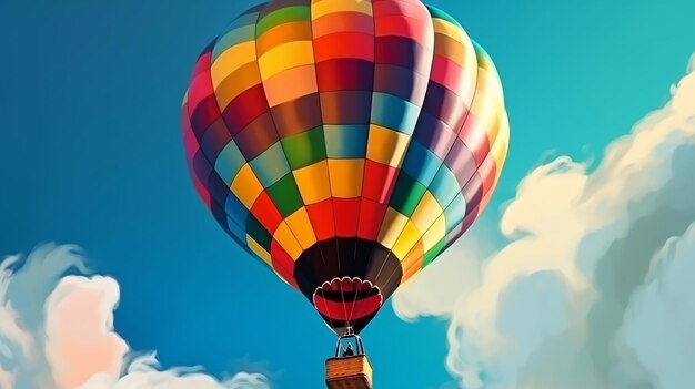 Realistic abstract hot air balloon