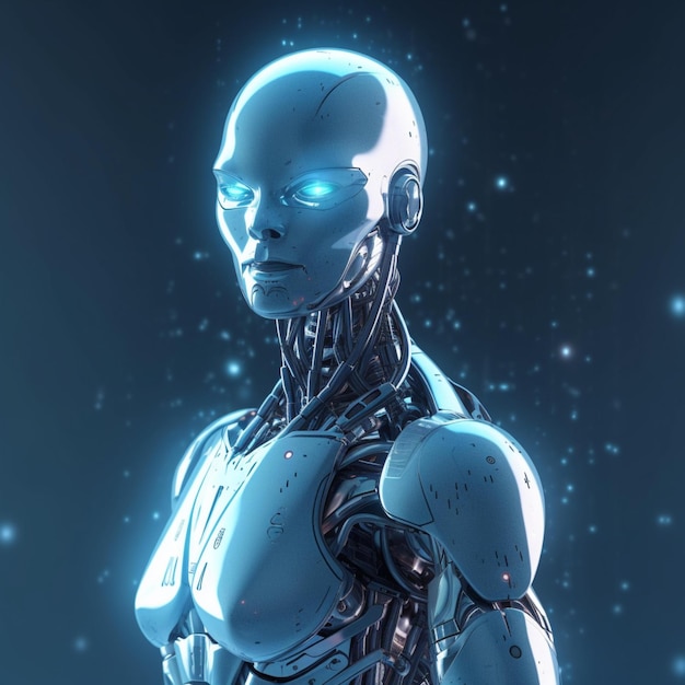 Реалистичная технология изображения робота AI Генеративный ИИ