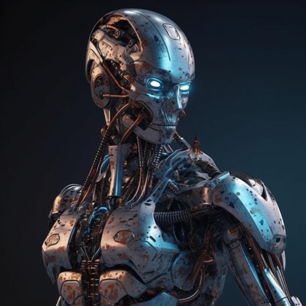 Реалистичная технология изображения робота AI Генеративный ИИ