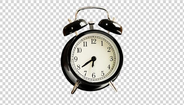 Realistic alarm clock isolated on transparent background 3d rendering