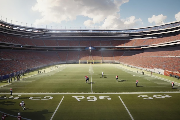 Realistic american footbal field