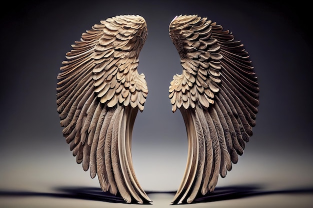 Realistic angel wings closeup Generative AI