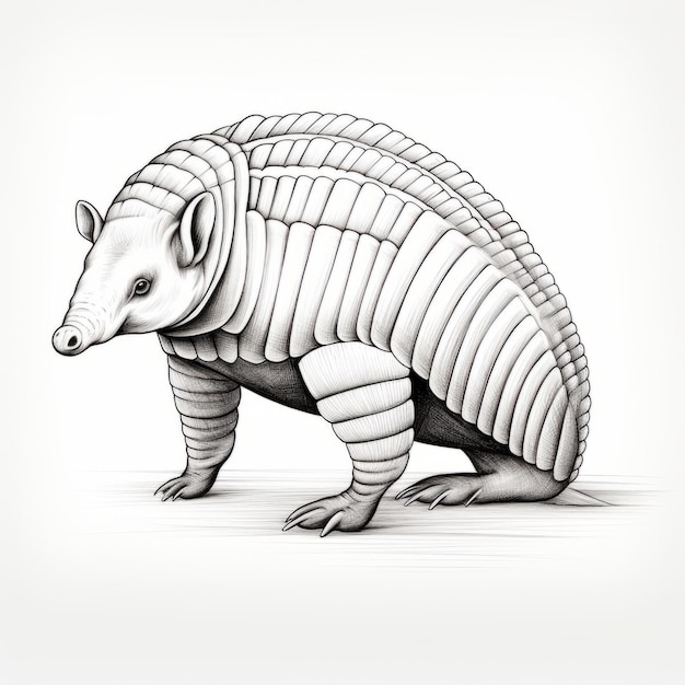 Photo realistic armadillo illustration with surrealistic elements