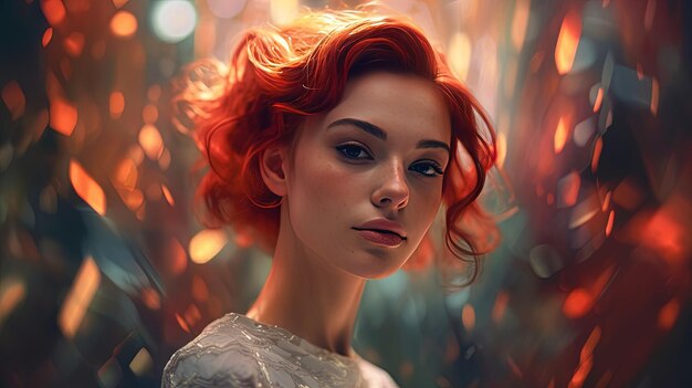 Photo realistic artistic illustration of a woman