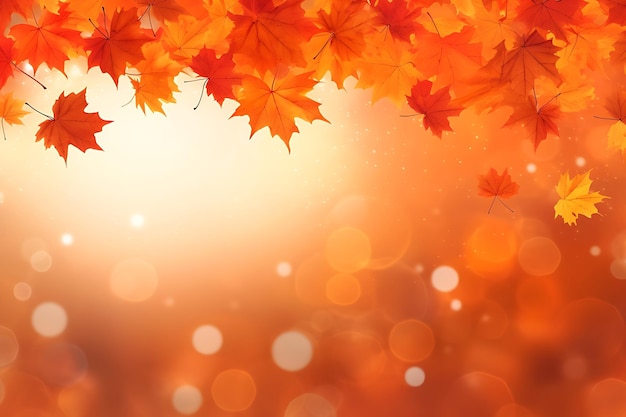 Realistic autumn background with colorful leaves illustration