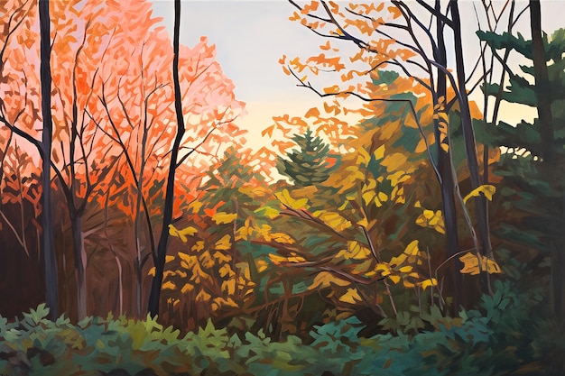 Realistic autumn landscape Generated by AI
