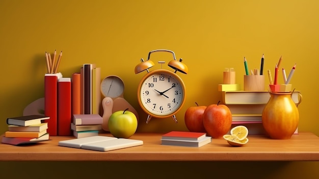 Premium Ai Image Realistic Back To School Backgroundstationery Premium Ai Image Realistic Back To School Backgroundstationery